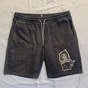 Volcom Shorts Mens Size M Black  “True To This” Helloha Skeleton Sweatshorts